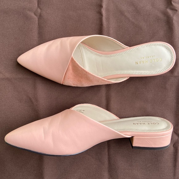 Cole Haan Shoes - Cole Haan Blush Leather/Suede Mules